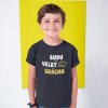 happy white kid wearing a t shirt mockup against a color rectangle a19482 (1)