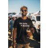 crewneck tee mockup of an ai generated man with sunglasses at a tailgate party m37584