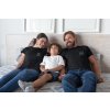 t shirt mockup of a family of three on the bed 28063