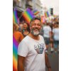 ai created mockup of a bearded man celebrating at an lgbt pride parade m39346