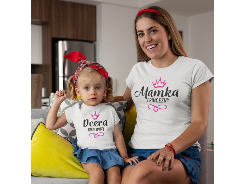 Set triček Mamka ♥ PRINCEZNY ♥ a Dcera ♥ KRÁLOVNY ♥ - Trikoo.cz
