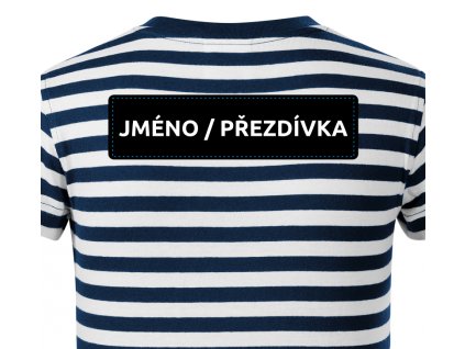 Dotisk JMÉNO na ZÁDA pro trička SAILOR bílý text