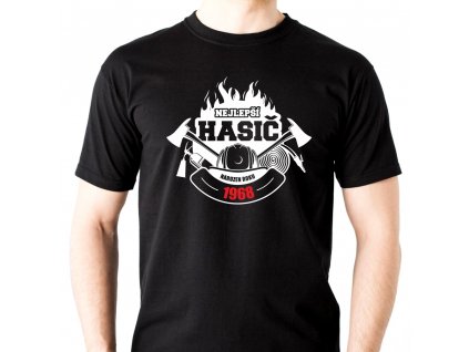 Pánské tričko pro hasiče Nejlepší hasič narozen ROKU černé