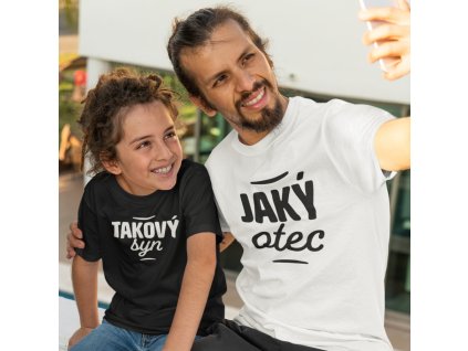 Set triček Jaký OTEC bílé takový SYN černé