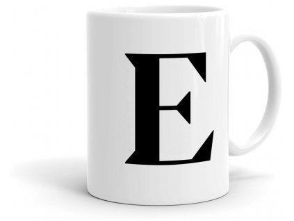 Keramický hrneček s písmenem E