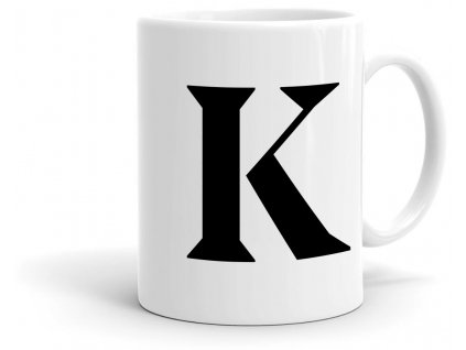 Keramický hrneček s písmenem K