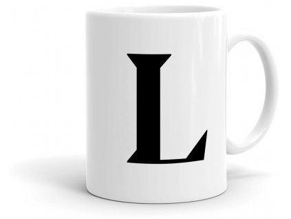 Keramický hrneček s písmenem L