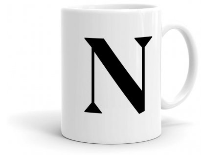 Keramický hrneček s písmenem N