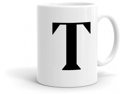 Keramický hrneček s písmenem T