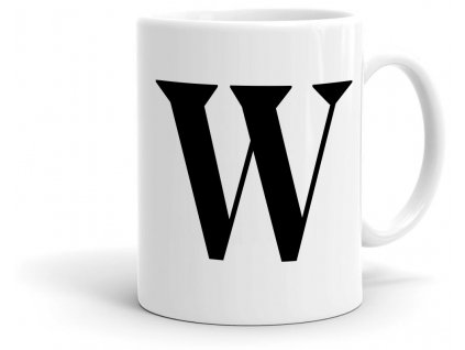 Keramický hrneček s písmenem W