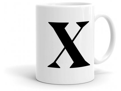 Keramický hrneček s písmenem X