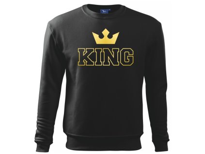 Pánská mikina KING OUTLINE černá se zlatým potiskem