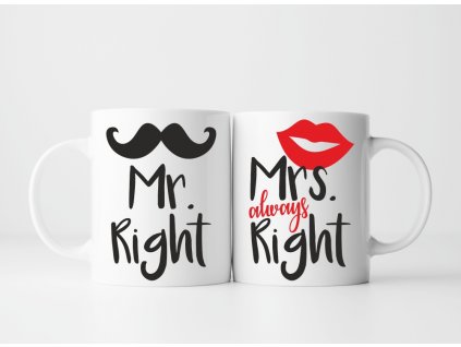 Sada Hrnečků pro páry Mr a Mrs Right Crazy bílé