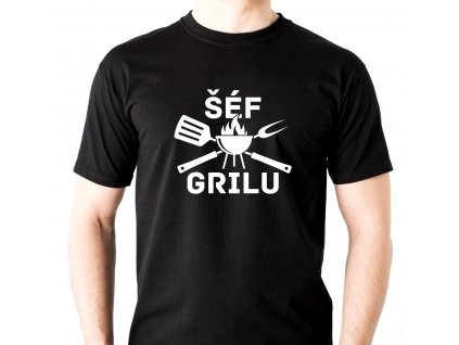 Pánské tričko pro chlapa Šéf GRILU černé