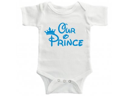 Dětské Body s potiskem Our Prince Modrý potisk