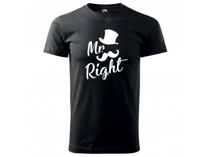 Pánské tričko pro páry Mr Right GENTLE Černé
