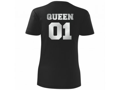 Queen 02 černé STŘÍBRNÝ potisk