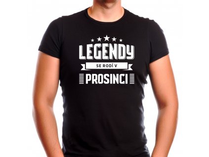 Pánské narozeninové tričko legendy se rodí v prosinci černé