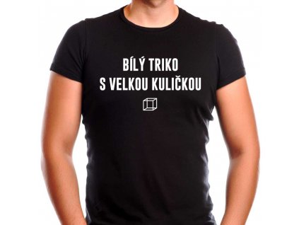 Pánské bílé tričko s velkou kuličkou