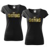 Trička pro kamarádky BFF SisterS HIGH černé zlatý potisk