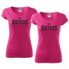 Trička pro kamarádky BFF SisterS HIGH růžové černý potisk