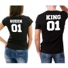 Černé Trička pro Páry KING a QUEEN 02 s potiskem