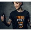Pánské tričko Takhle rychle ve mě mizí pivo černé s bílo oranžovým potiskem