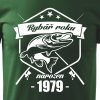 Tričko pánské pro rybáře s potiskem rybář roku s volbou ROČNÍKU například 1939 1949 1959 1969 1979 zelená tmavá 2