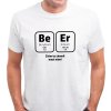 Pánské vtipné tričko do hospody Be Er pivní chemik bílé