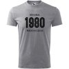 Pánské tričko k narozeninám MADE IN CZECH ROČNÍK narození 1960 1970 1980 1990 šedé 2