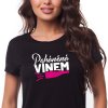 Dámské vtipmné tričko pro vinařku Poháněná Vínem černé