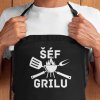 Pánská dlouhá zástěra s originálním potiskem šéf grilu pro tátu, dědu, bráchu