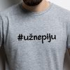 Pánské tričko s potiskem a nápisem # UŽ NEPIJU šedé náhled