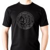 Pánské tričko k 40 narozeninám Můj život právě začíná černé stříbrný potisk