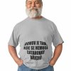 Pánské vtipné tričko domov je tam, kde se nemusí zatahovat břicho šedé