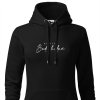 Dámská mikina s kapucí Od zítra BUDU HODNÁ černá s bílým potiskem hlavní