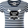 Vodácké dámské pruhované tričko na vodu sailor erb možnost vlastního textu DETAIL