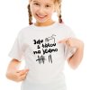 Dětské tričko JDU S TÁTOU NA JEDNO pro kluka i holku bílé holka
