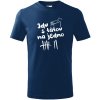 Dětské tričko JDU S TÁTOU NA JEDNO pro kluka i holku půlnoční modrá
