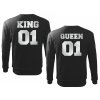 Sada mikin pro páry KING a QUEEN 02 Černá Stříbrný potisk