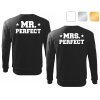 Sada černých mikin pro páry MR a MRS PERFECT bílý potisk
