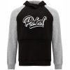 Dětská dvoubarevná mikina s kapucí REBEL ČERNO ŠEDÁ bílý potisk