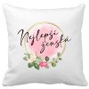 Polštářek bílý s potiskem Nejlepší ŽENSKÁ floral