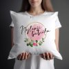 Polštářek bílý s potiskem Nejlepší BABIČKA floral on mockup