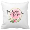 Polštářek bílý s potiskem Nejlepší BABIČKA floral