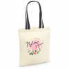 Bavlněná nákupní taška nejlepší ségra floral (barva přírodní) černá rukojeť