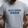 Pánské vtipné tričko Chlap v zápřahu šedé