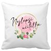 Polštářek bílý s potiskem Nejlepší UČITELKA floral