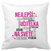 Polštářek pro paní učitelky NEJLEPŠÍ UČITELKA NA SVĚTĚ TYPO