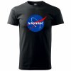 Pánské černé tričko s vtipným potiskem NASA vač kruhové modré logo 2